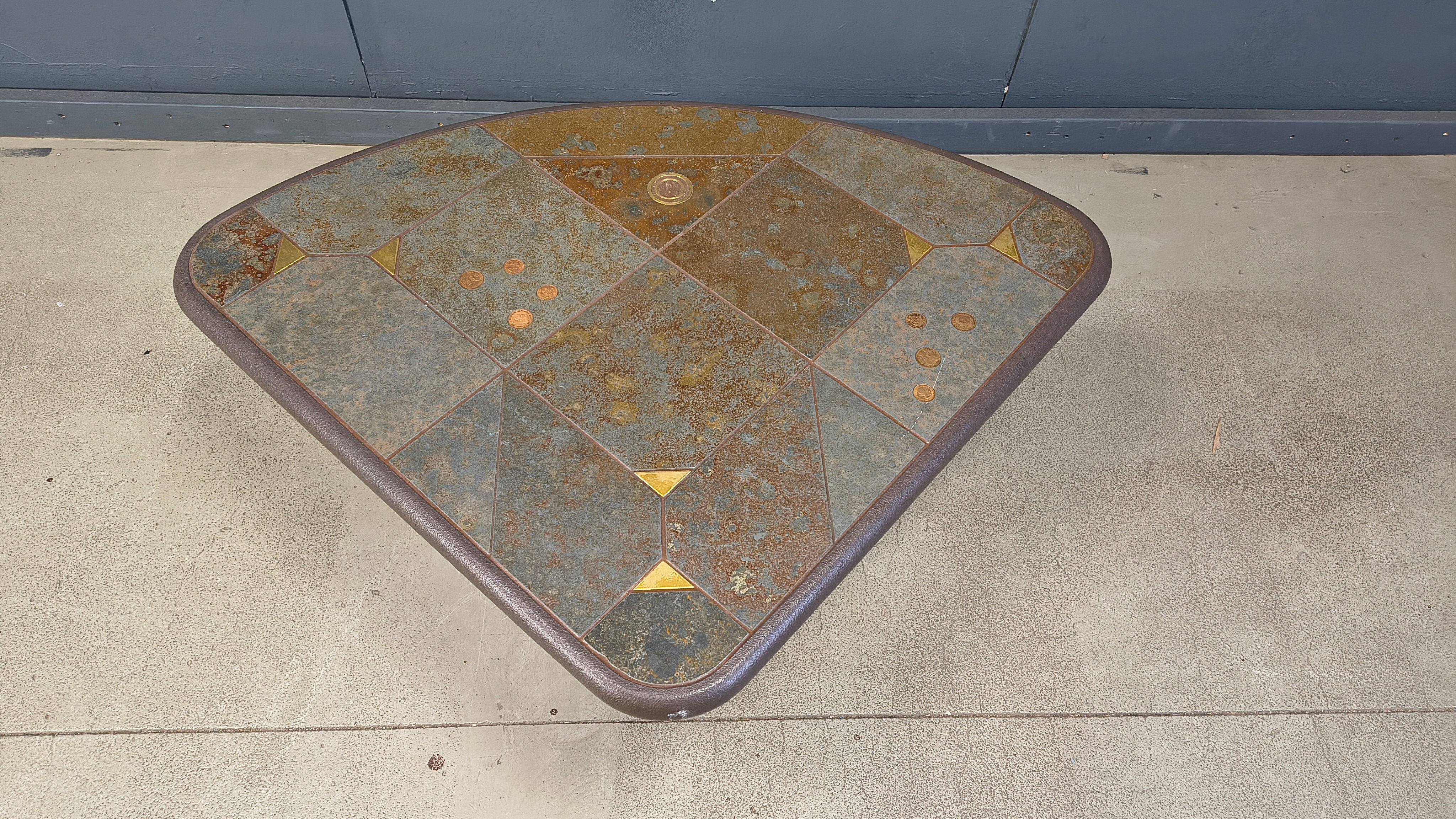 Vintage triangular Kingma style coffee table, 1970s