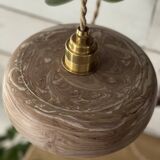 Handcrafted portable lamp with a marbled stone effect