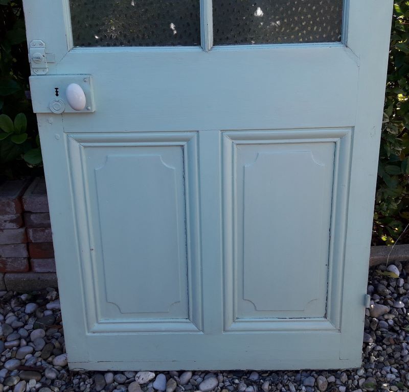 Glass door 82,8x215,3cm old translucent glazing