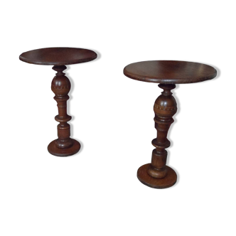 pair of pedestal tables