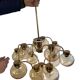 Vintage “golden” sciolari style hanging lamp with 12 light points