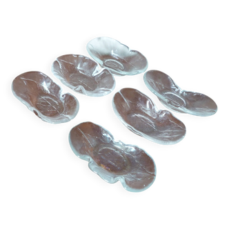 Set of 6 oblong glass ramekins