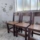 Set of 4 Savoyard pine folk art chairs from the 1950s.