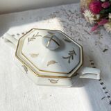 Vintage tea/coffee set in white porcelain with Limoges gold trim