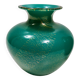 Green Cased Alga Glass Vase with Gold Leaf by Tomaso Buzzi for Venini