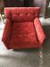 Set of 2 red Mid-Century fabric armchairs, 1960s — complete restoration