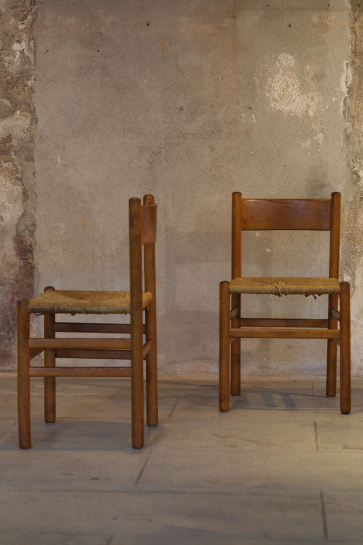 Series of four chairs and two armchairs Danish design 1960'