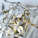 pair vintage wall lamps 60s golden crystal fine gold