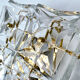 pair vintage wall lamps 60s golden crystal fine gold