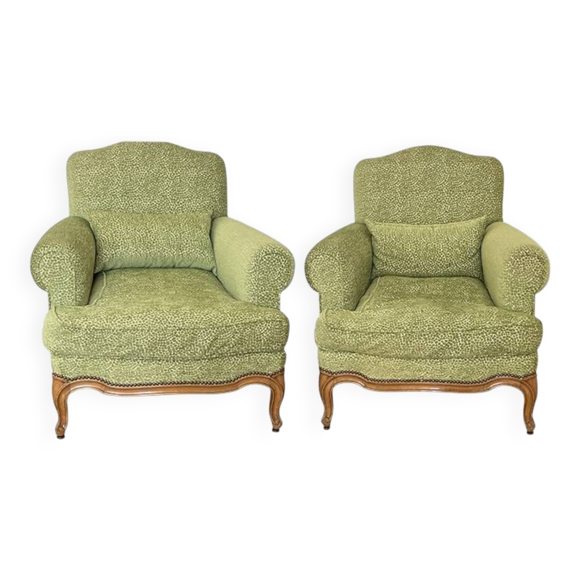 Paire de bergères de style Louis XV relookées