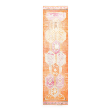 3x13 Pale Orange Vintage Runner Rug, 94x381Cm