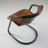 4 chairs in tanned cognac leather, Italy