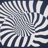 Victor Vasarely: Zebras on a Blue Background - Original Signed Silkscreen Print