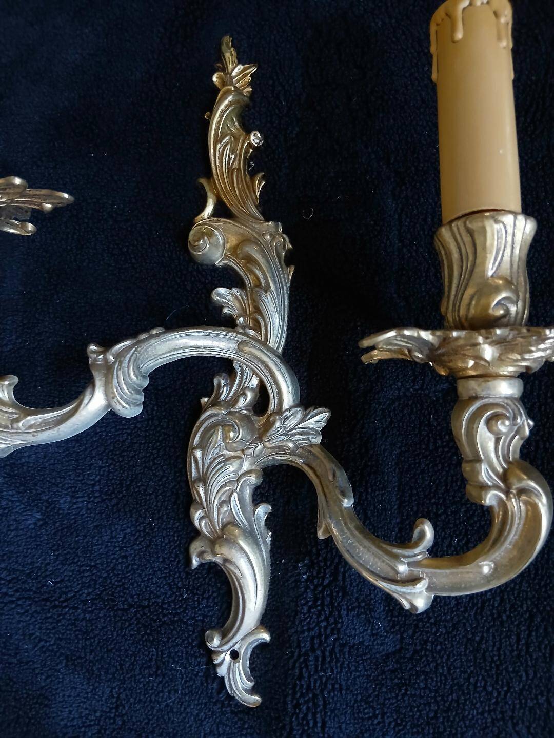 4 splendid wall sconces candle holders bronze Louis XVI XV style