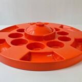 Grand plateau vintage 1970 moulded plastic orange creations bismuth paris 7