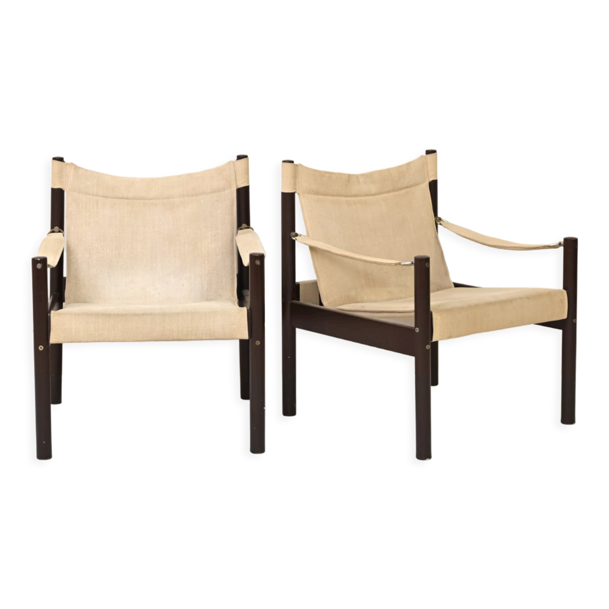 Scandinavian 'Safari Chair' style armchairs