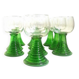Set of 10 Alsatian Roemer glasses from the 1970s, height 16 cm.