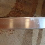 Brushed steel coffee table frame without glass - 1970s