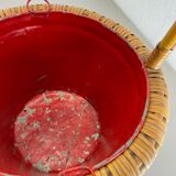 Minimalistic Bamboo Metal Planter Plant Stand Matégot Style, France, 1960s