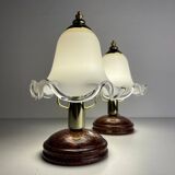 Vintage Italian table lamps in Murano glass, 1980s, set of 2.
