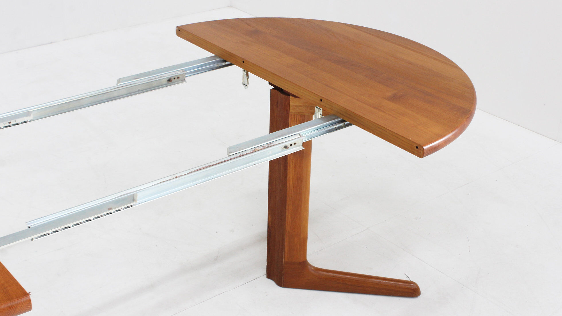 Vintage Danish round extendable dining table 1960s