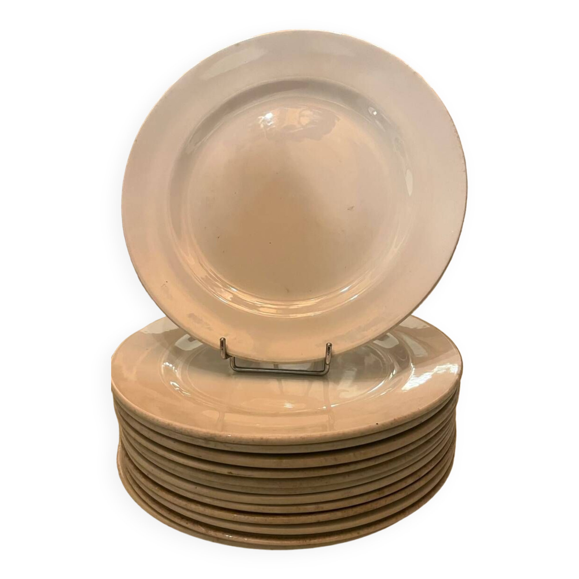 Set of 12 Churchill white dinner plates