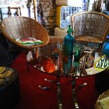 Coffee table year 70s glass and chrome