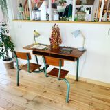 Double school desk from the 1950s