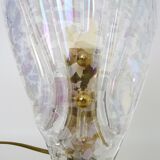 Foliage table lamp in glass and anthracite gray metal. 80 years