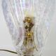Foliage table lamp in glass and anthracite gray metal. 80 years