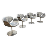 Vintage Dutch design 'Little Tulip' chairs by Pierre Paulin for Artifort (set of 4)