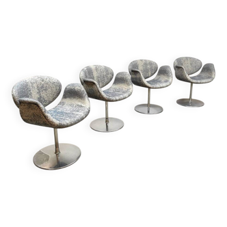 Vintage Dutch design 'Little Tulip' chairs by Pierre Paulin for Artifort (set of 4)
