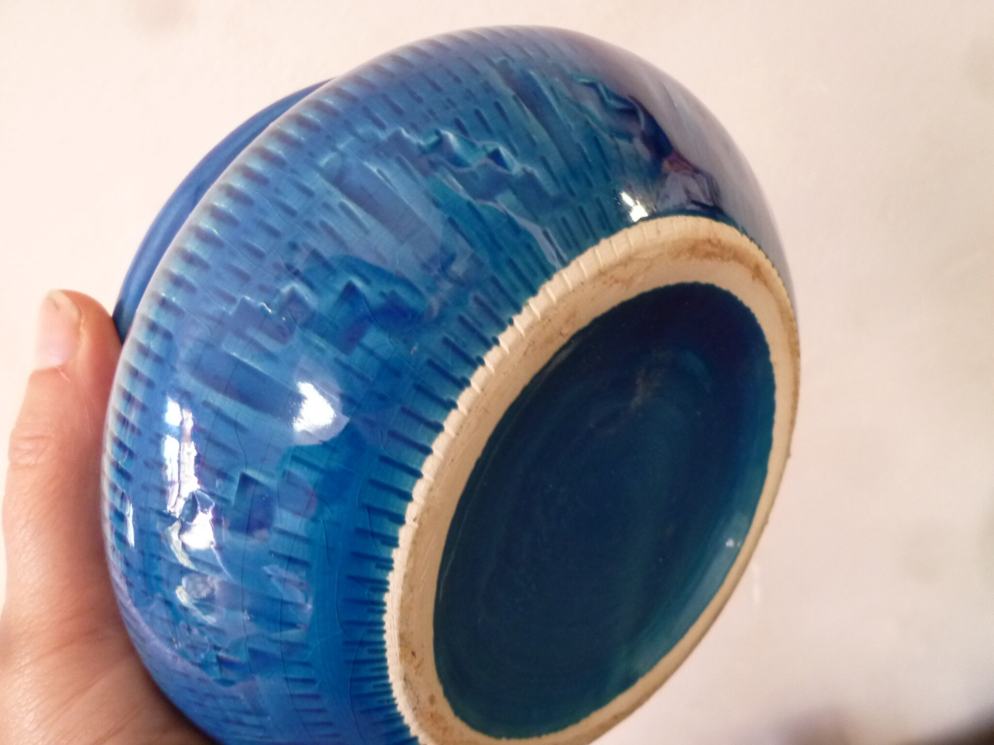 Vase and cache blue pots Bitossi