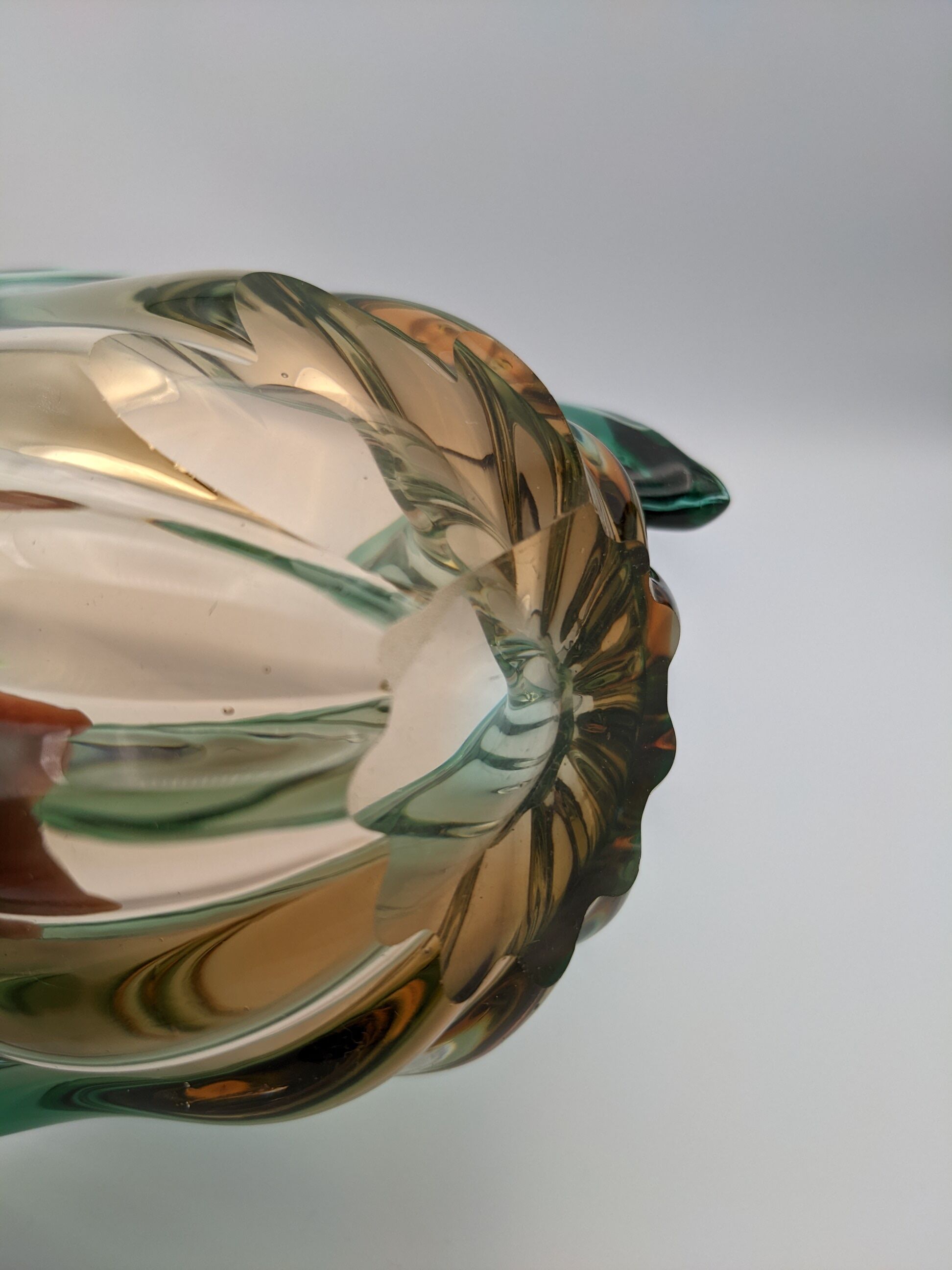 Vide-poche vase verre soufflé coquillage murano seguso bullicante