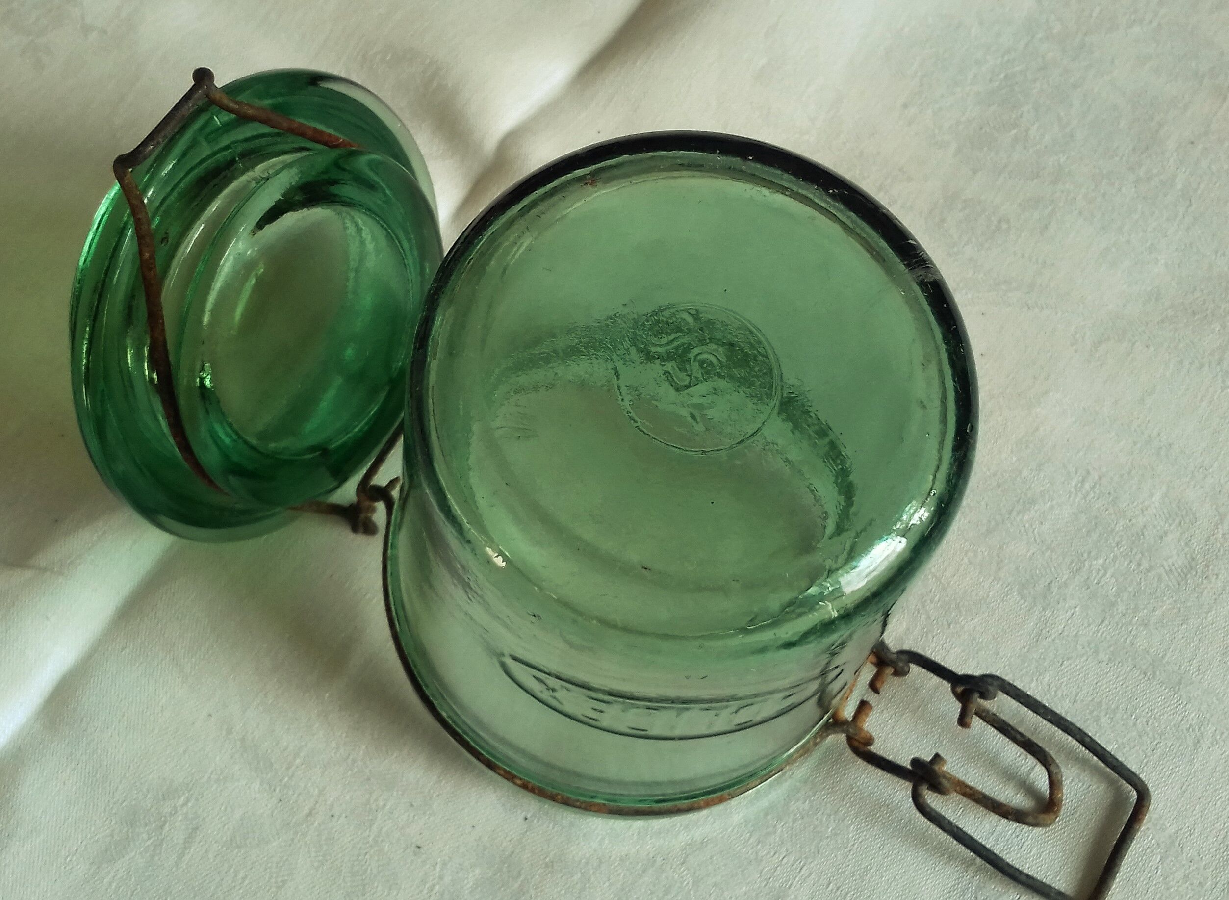 Solidex jar green glass
