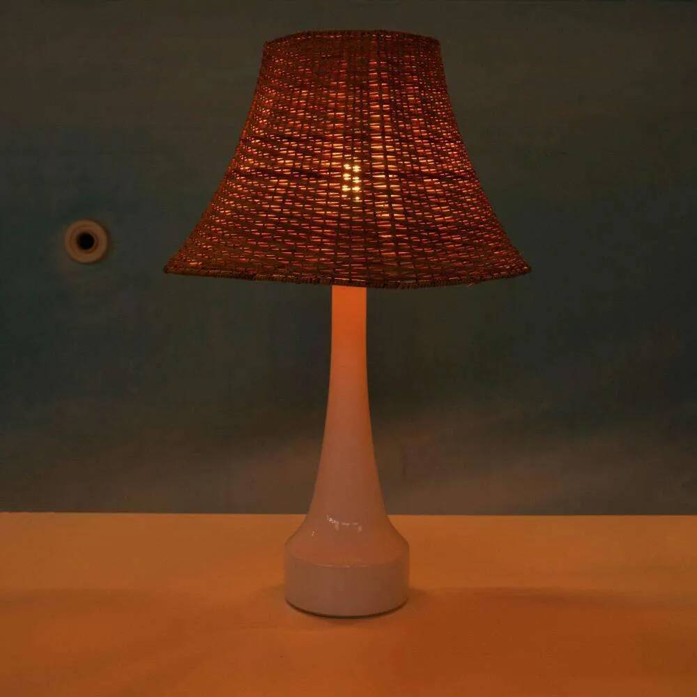 Vintage Holmegaard glass Nordic table lamp