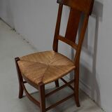 Chaise à langer paillée en merisier, époque directoire - 1ère partie du xixe