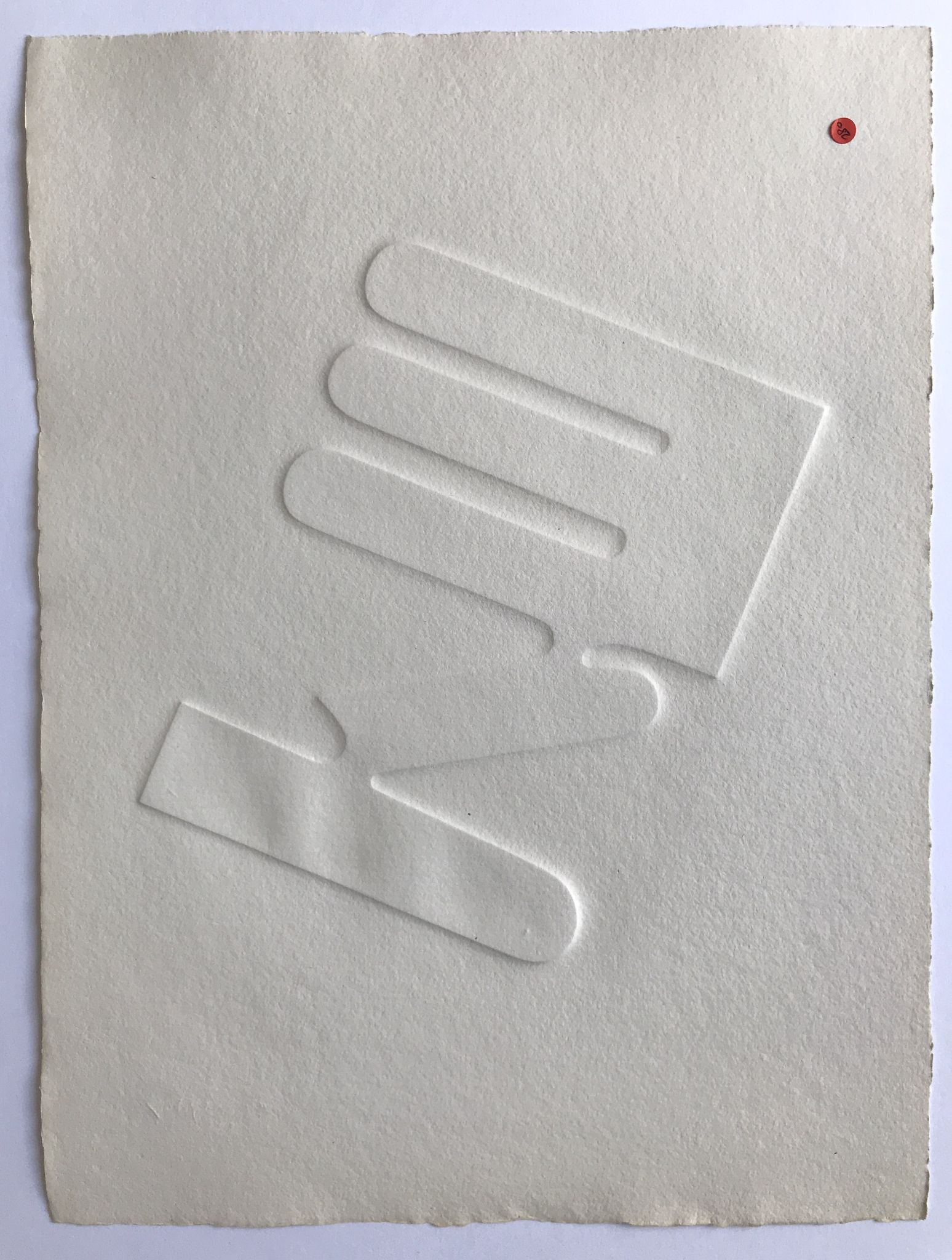 Estampe signée et numérotée de Jean Legros, Relief géométrique I, 1972