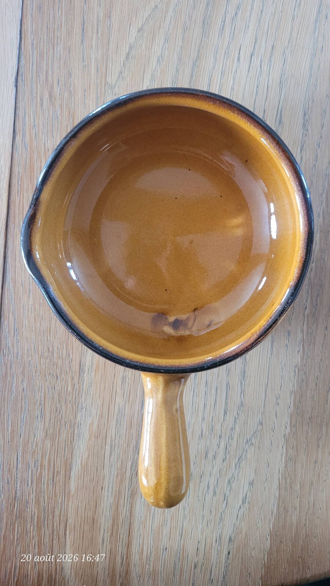 Poêlon provençal  / caquelon en terre cuite vernissée