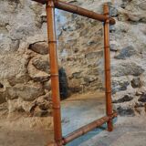 Antique Faux Bamboo Mirror – France, 20th Century