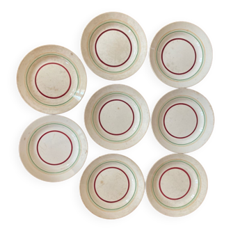 8 assiettes plates ancienne Gien modèle Olympe