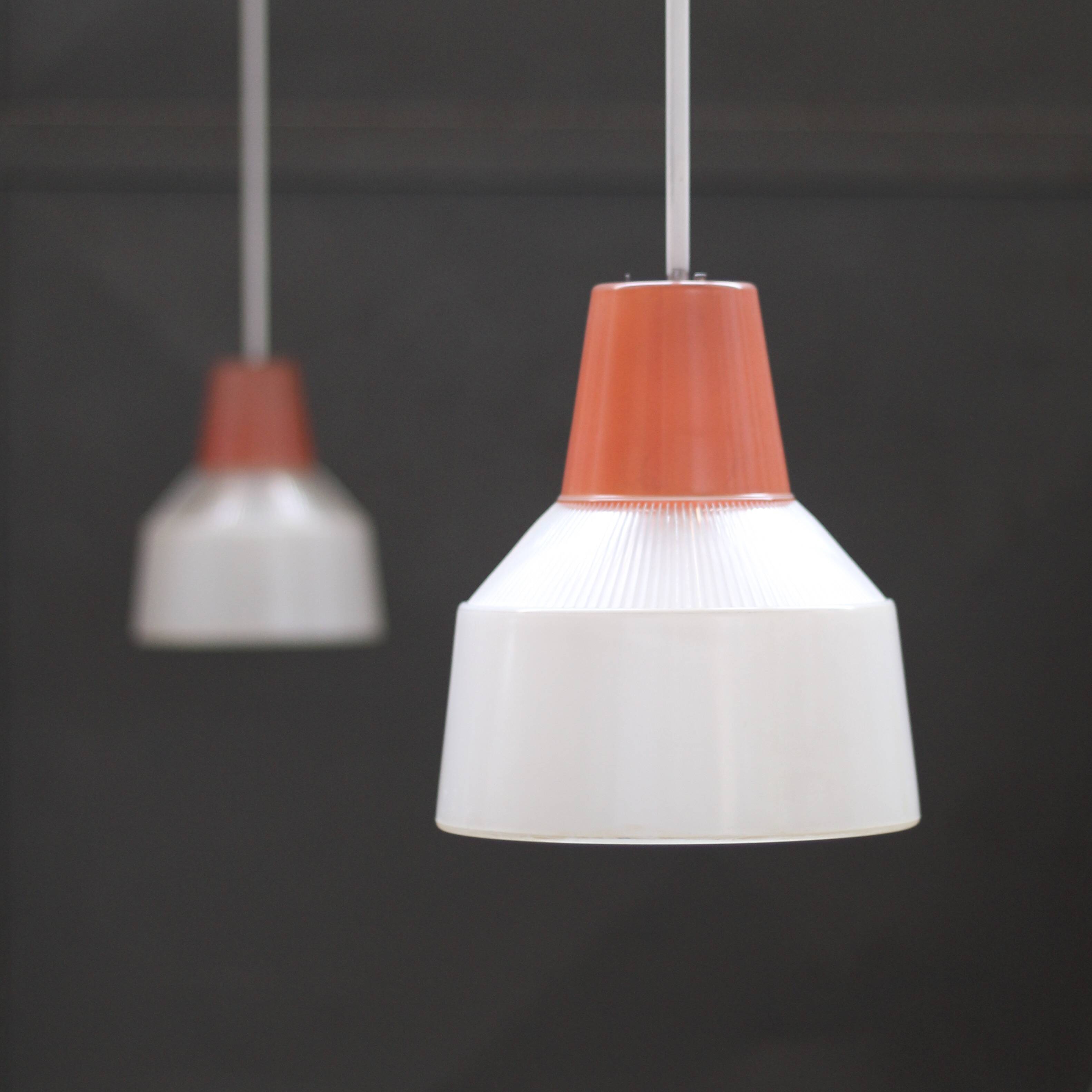 Vintage prismopal workshop pendant lights