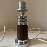 Vintage Chrome and Leatherette Lamp Base Roche Bobois 1975