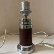 Vintage Chrome and Leatherette Lamp Base Roche Bobois 1975