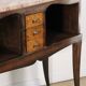 Vintage wooden and marble console table – classic style curved legs, 1950s