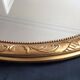 Large Baroque Mirror • Oval Arch • Carved Wood • Resin • 1950
