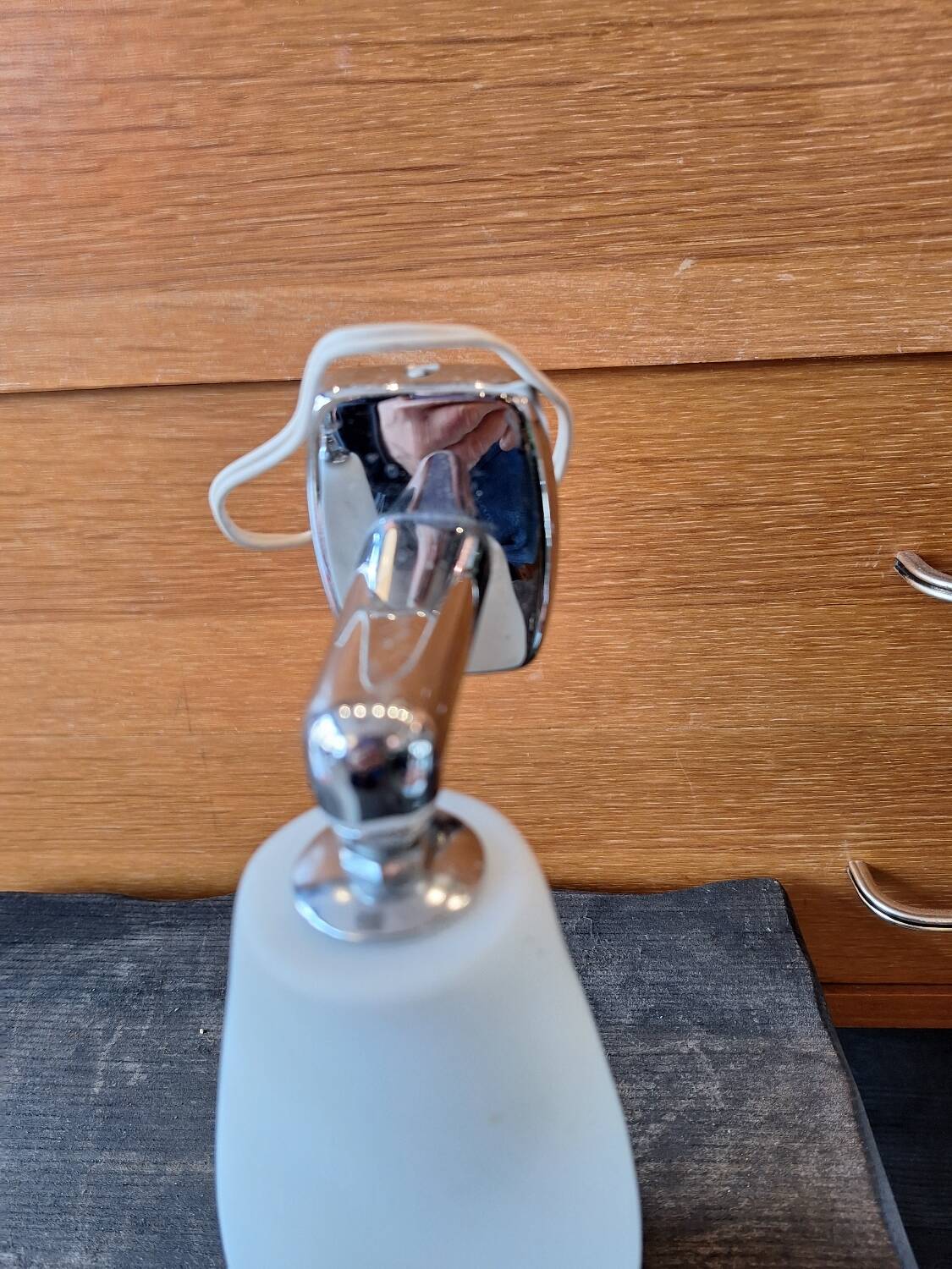 Pair of white opaline chrome wall lights