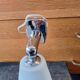 Pair of white opaline chrome wall lights