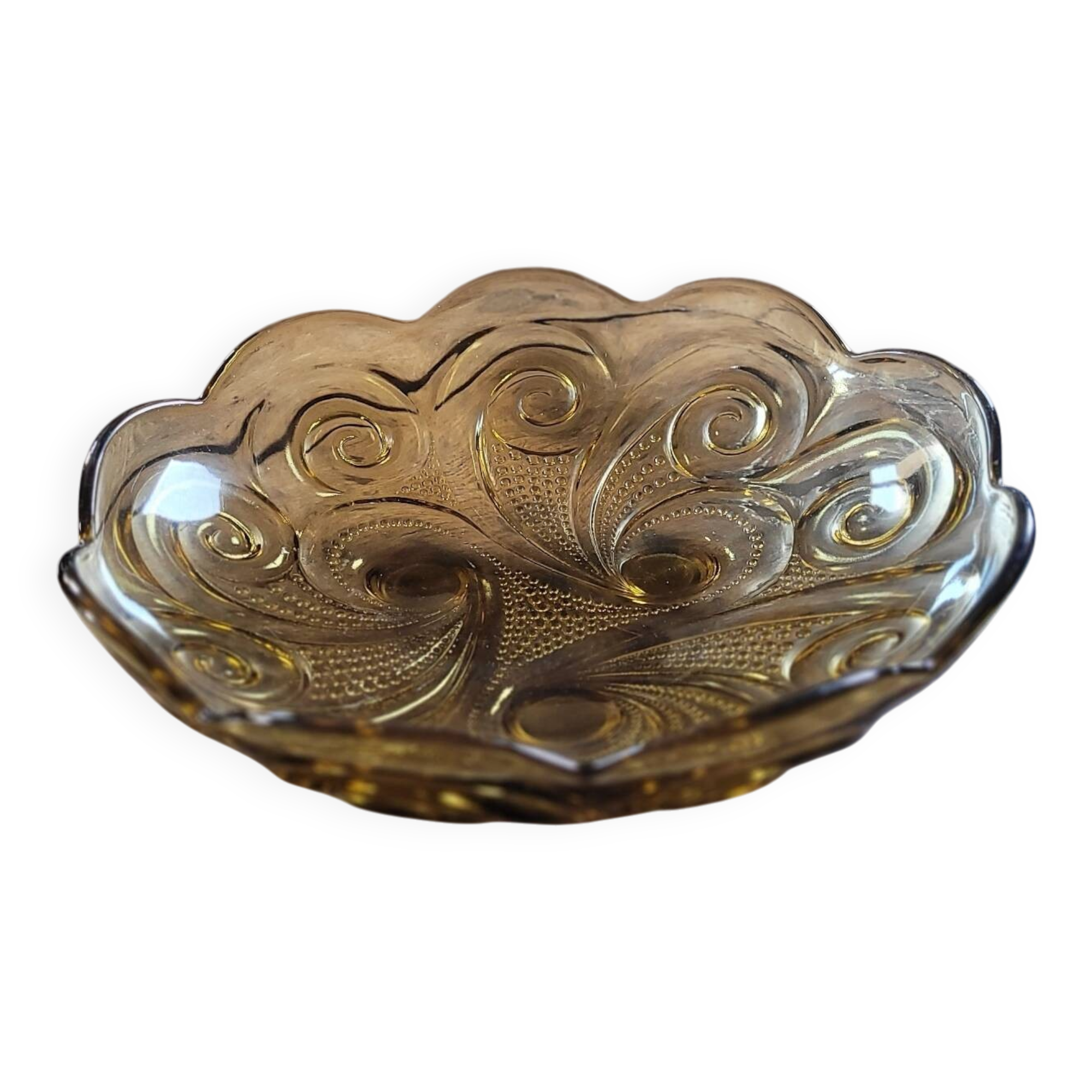 Amber glass bowl — 1970s