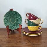 Set of cups and saucers Multicolor